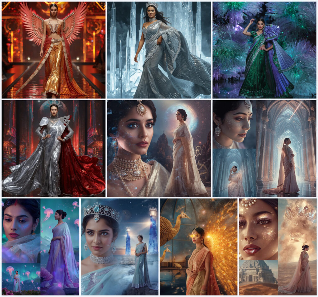 Rustic Cotton Saree AI Image Prompts for Earthy Natural Beauty | saree woman ai prompt